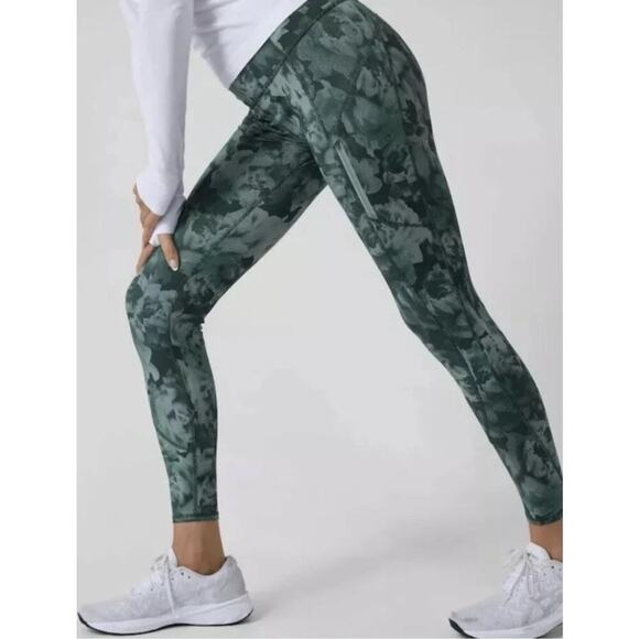 Athleta Rainier Tight Spliced Floral Minimalistic Grey Green Extra Small XS - Picture 5 of 11